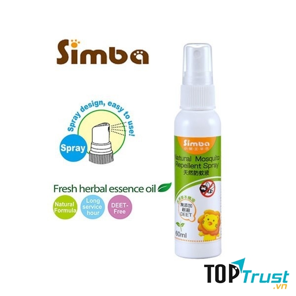 Chai xịt chống muỗi thiên nhiên Simba 60ml S9980