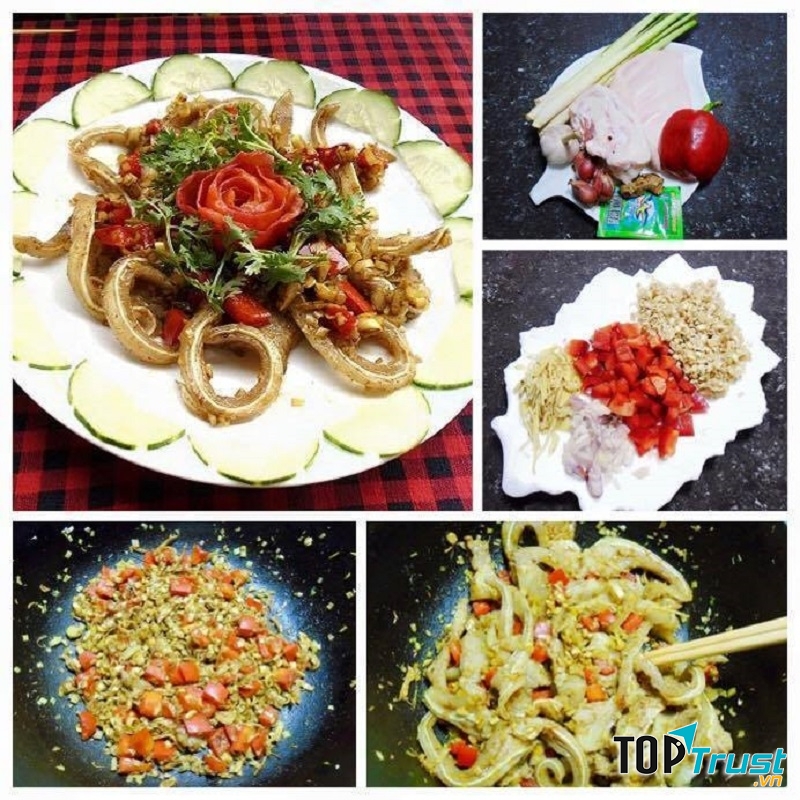 Tai heo xào sả ớt