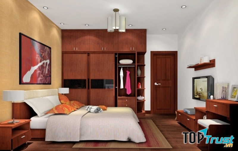 Chân giường hoặc đầu giường không nên đối diện hoặc bị cắt bởi cửa phòng