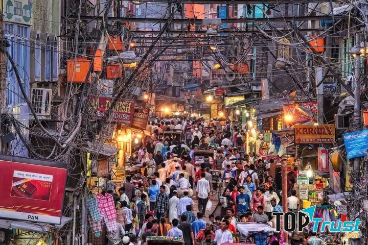 Chợ Chandni Chowk sầm uất