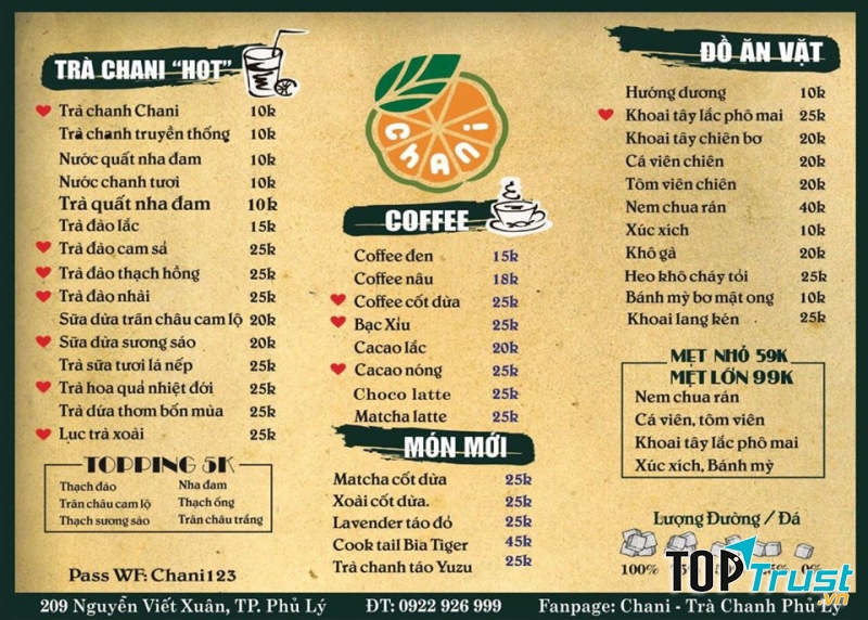 Chani - Trà chanh Phủ Lý