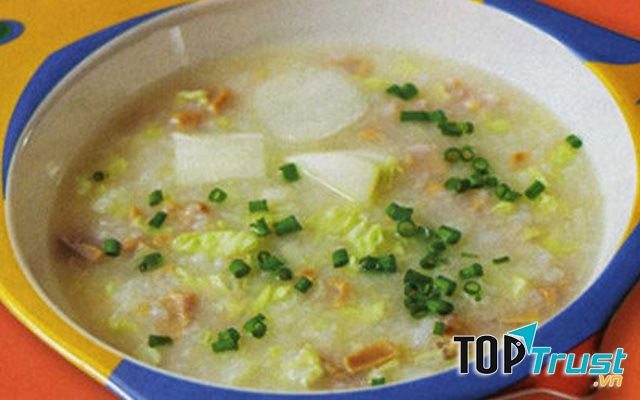 Cháo cật cải thảo