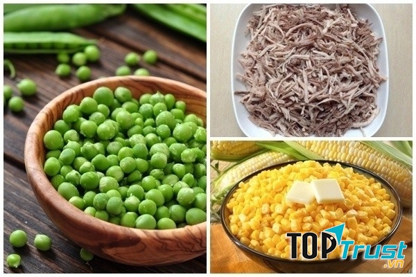 Cháo chim câu, đỗ Hà Lan và ngô ngọt