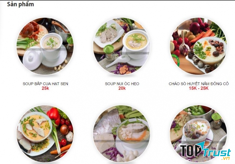 Một số món cháo của cháo dinh dưỡng Cây Thị