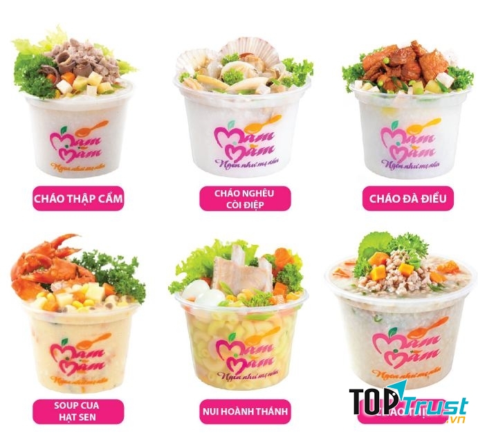 Một số món cháo của cháo dinh dưỡng Măm Măm