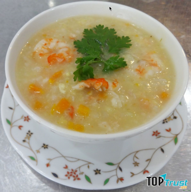 Cháo tôm bí đỏ