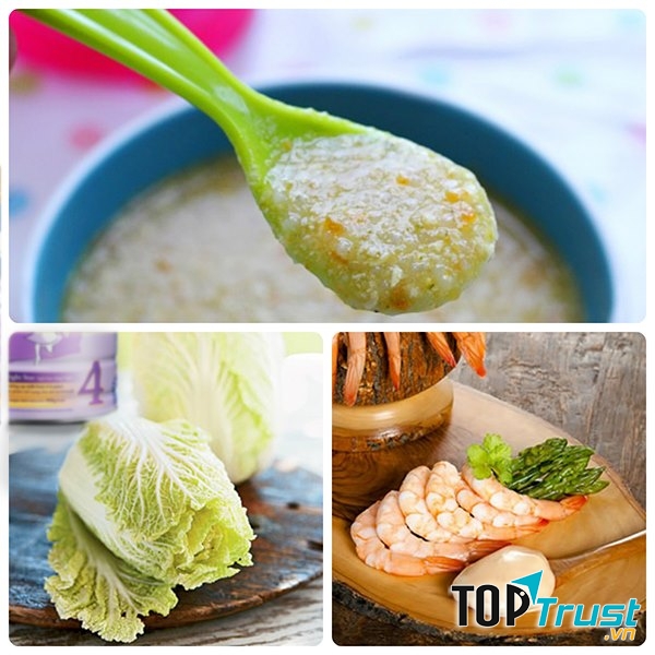 Cháo tôm cải thảo