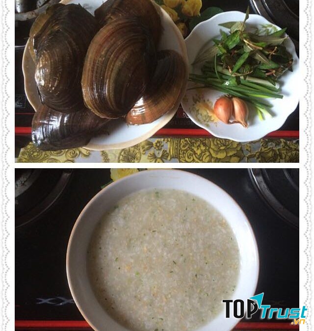 Cháo trai hành răm