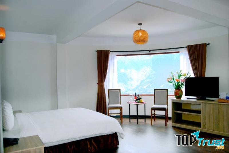 Không gian phòng nghỉ chẳng cần thiết kế cầu kỳ những vẫn rất tinh tế.