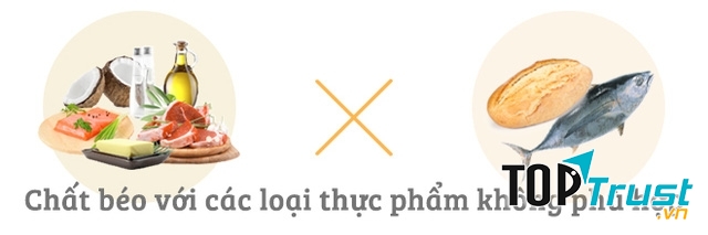 Không ăn chất béo với các loại thực phẩm không phù hợp