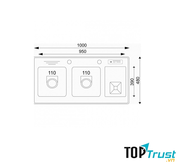 Chậu rửa Inox Sumika 10050B