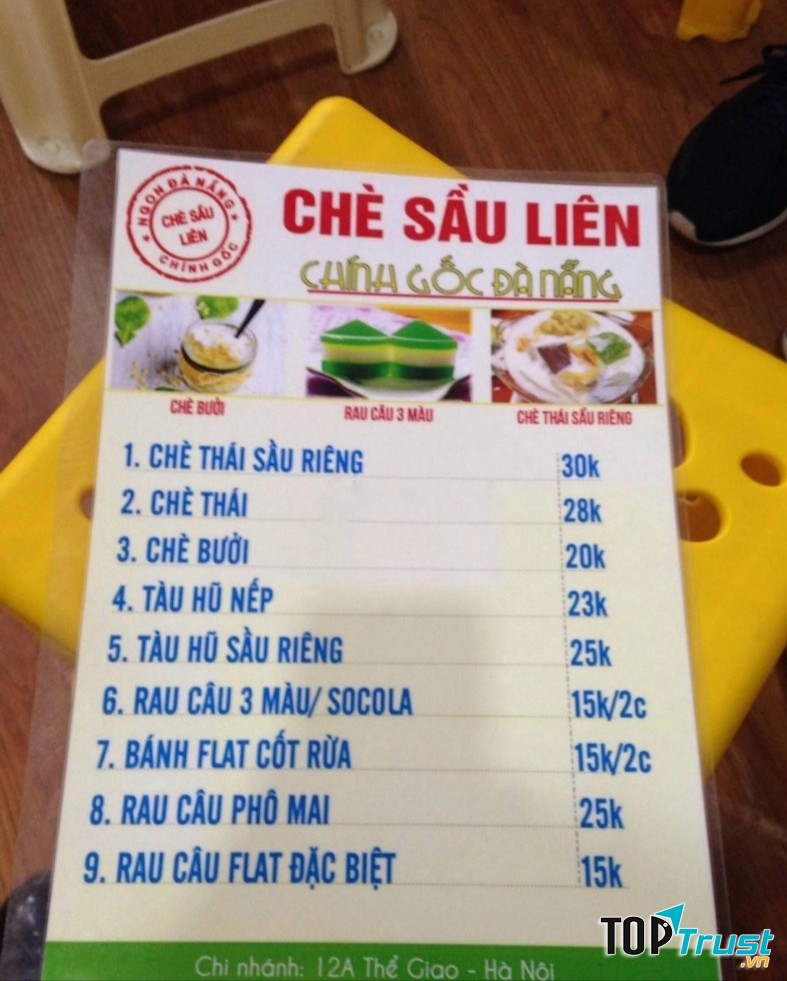 Menu của quán