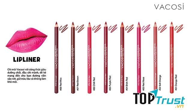 Chì kẻ môi VACOSI Lipliner Pencil