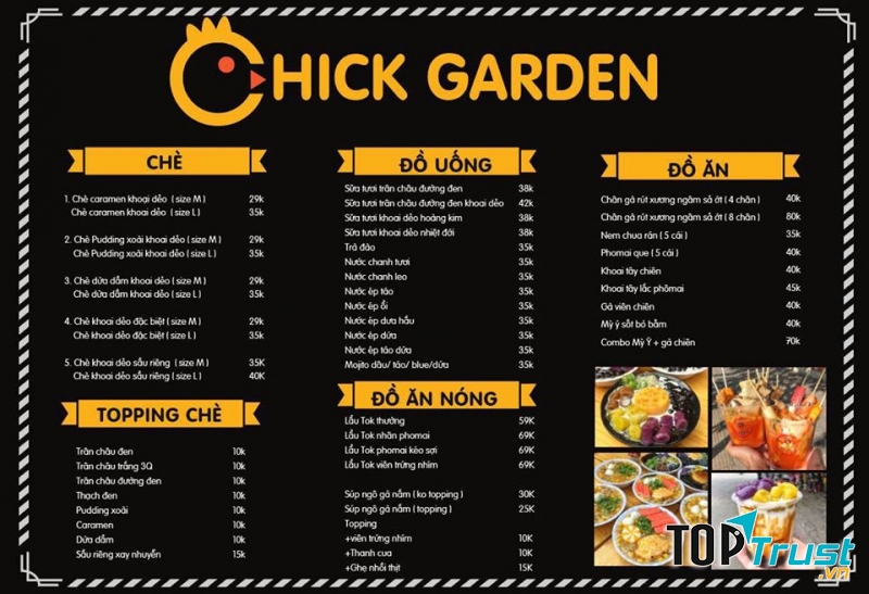 Menu đầy đủ của quán