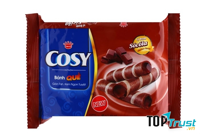 Bánh quế Cosy nhân kem socola luôn được khách hàng tin dùng.