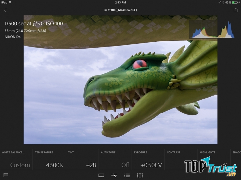 Chỉnh sửa khoảng màu trên ảnh RAW