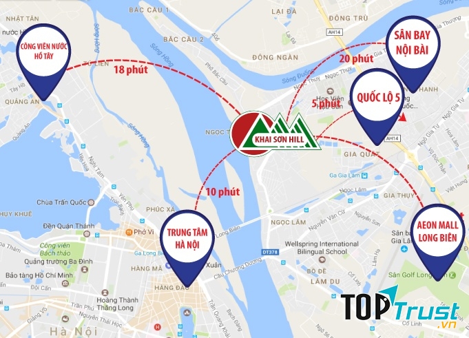 Vị trí dự án Khai Sơn City Long Biên