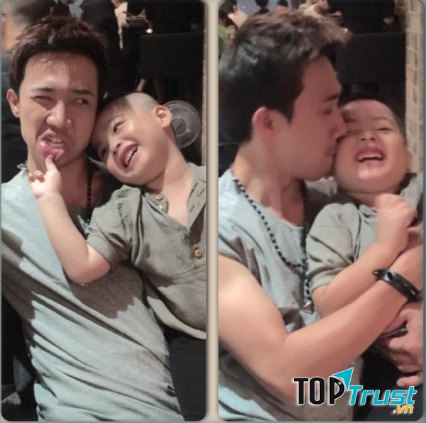 Trấn Thành âu yếm con Mai Hồ