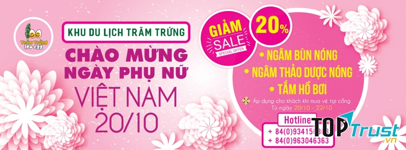 Chương trình khuyến mãi chào mừng 20/10 của Khu Du Lịch Trăm Trứng Nha Trang