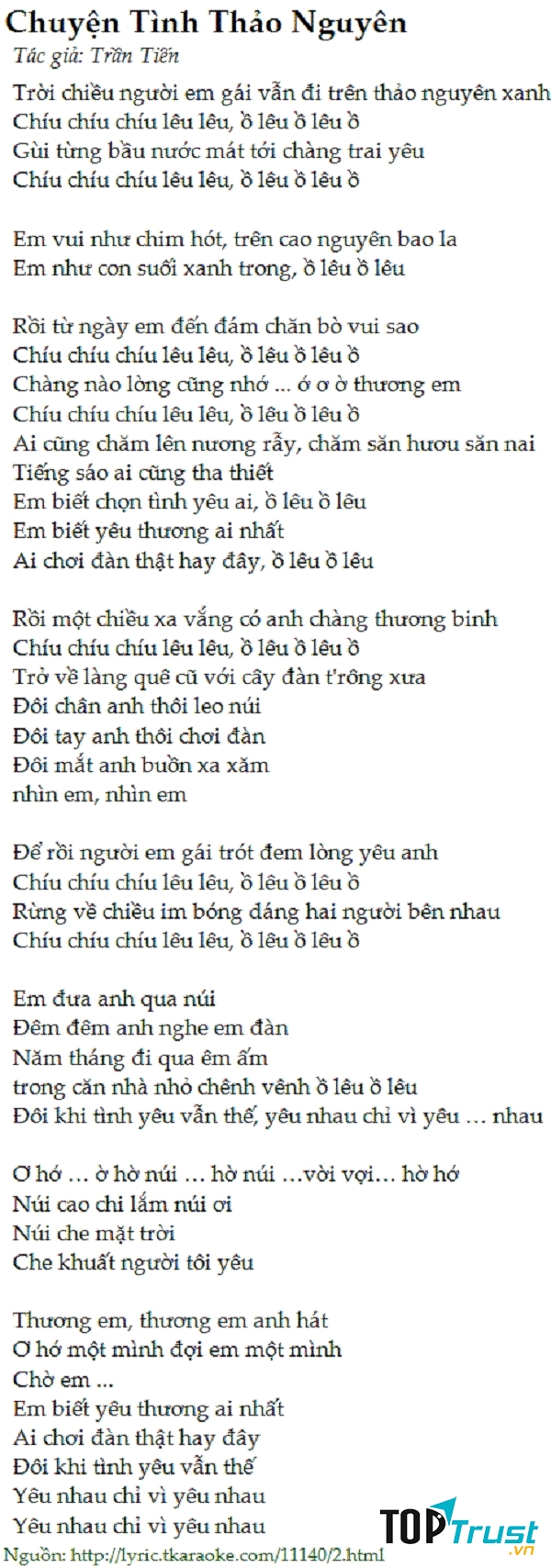 Bài hát Chuyện tình thảo nguyên