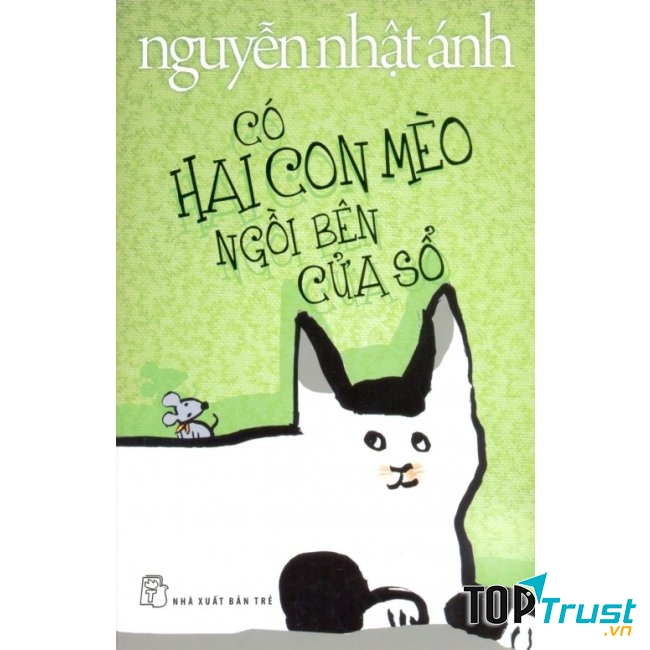 Có hai con mèo ngồi bên cửa sổ