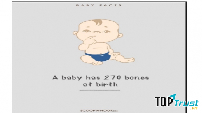 Trẻ sơ sinh có 270 cái xương khi chào đời