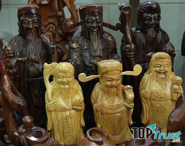 Tượng gỗ Phúc Lộc Thọ