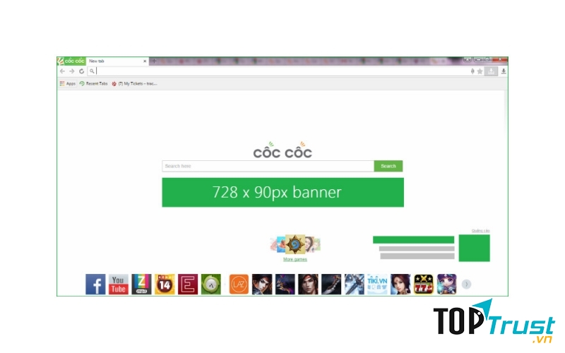 Giới thiệu đặt Banner trên trình duyệt cốc cốc