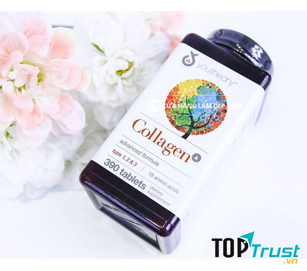 Collagen Youtheory 390 Viên Type 1,2&3 giúp bổ sung lượng collagen thiết yếu cho cơ thể khỏe mạnh không những vậy còn giúp làn đẹp da, duy trì mái tóc suôn mượt, chắc khỏe.
