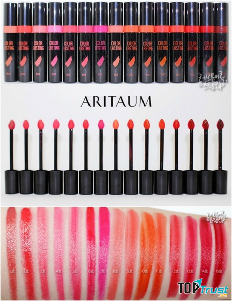 Các tông son siêu siêu tươi sáng của Color Lasting Tint Aritaum