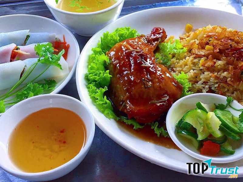 Cơm rang nấm gà nướng