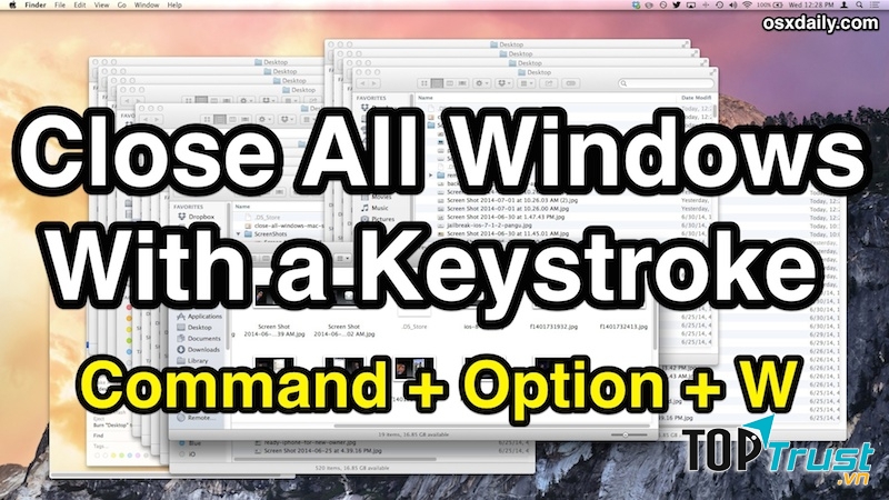 Đóng nhanh cửa sổ trên Mac với tổ hợp phím như trên