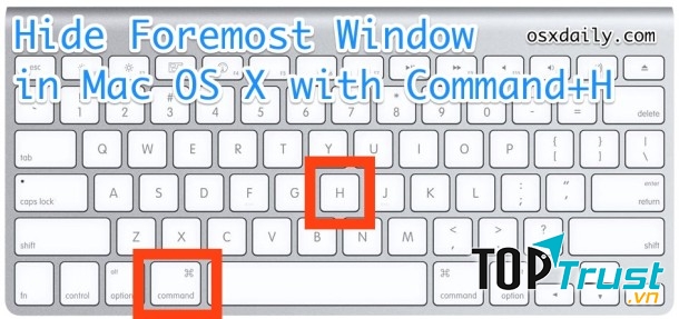 Ẩn nhanh ứng dụng với Command + Option + H hoặc Command + H