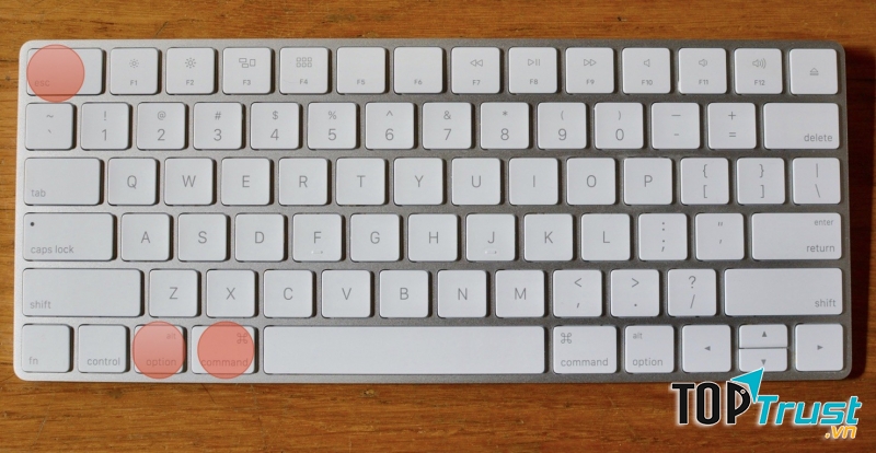 Tổ hợp phím cứu cánh khi bị treo ứng dụng: Command + Option + Esc