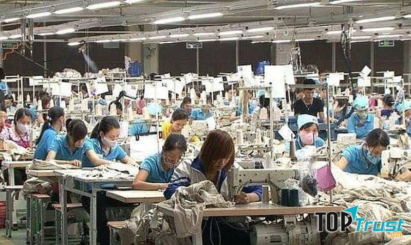 Công nhân may hầu hết làm việc trong các nhà máy và xưởng may lớn.