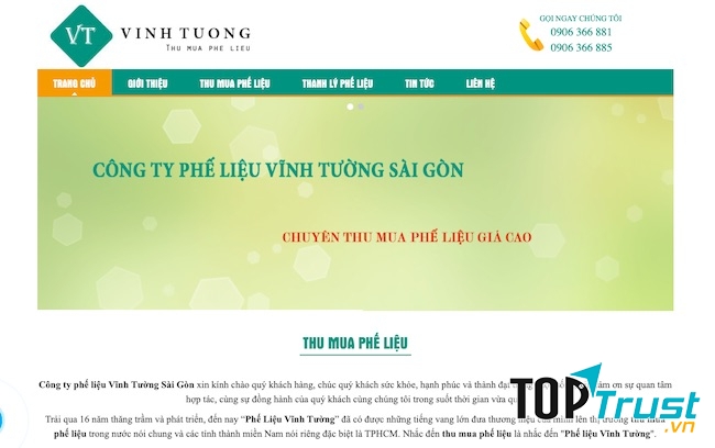 Công thu mua phế liệu Vĩnh Tường