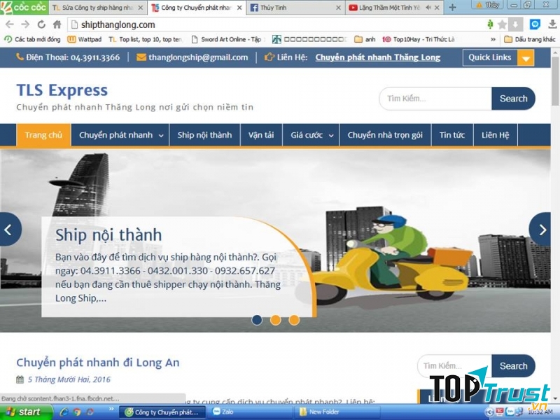 Công ty cổ phần chuyển phát nhanh Thăng Long.