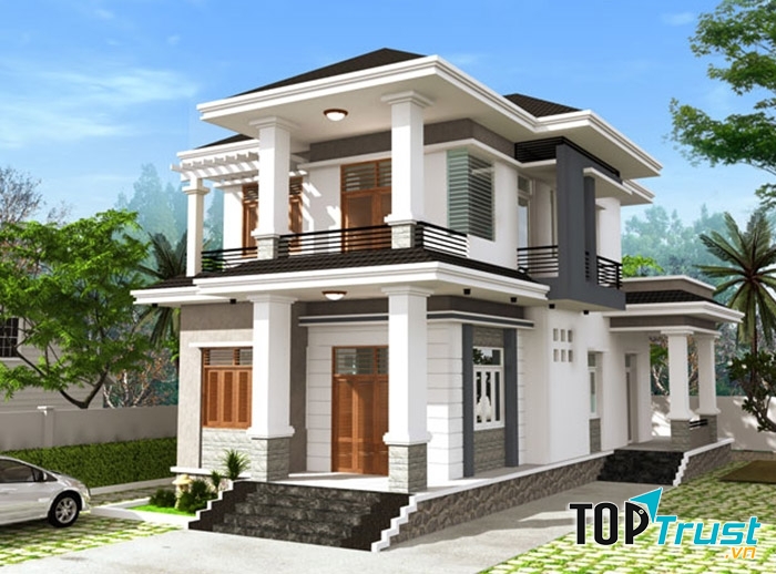 Mẫu nhà 2 tầng thiết kế hiện đại do công ty TM và XD Đông Bắc thi công