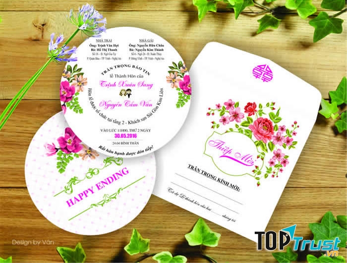 In Thiên An Vinh in thiệp cưới bằng công nghệ in laser màu cho ra bản in sắc nét chất lượng tốt hơn so với phương pháp truyền thống