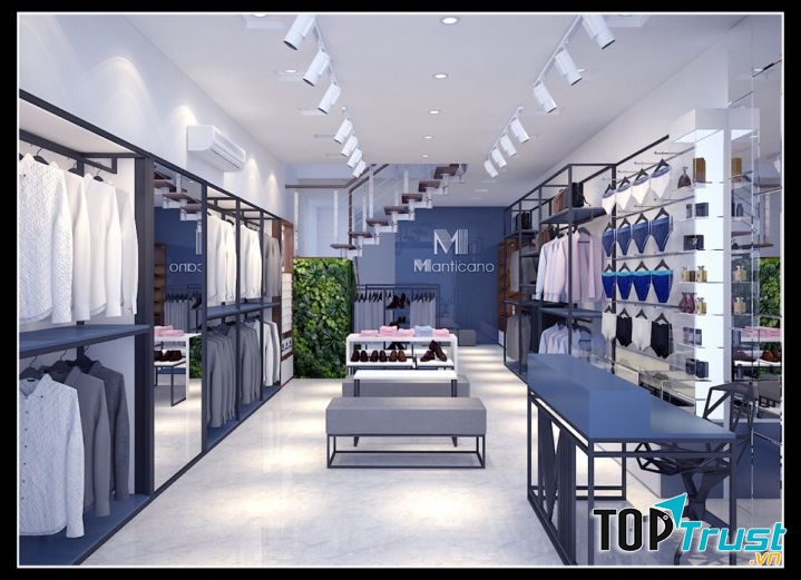Dự án thiết kế thi công shop quần áo thời trang Manticano