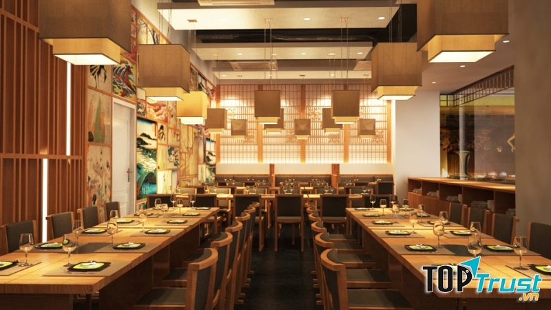 Một mẫu nhà hàng mang phong cách ấm cúng