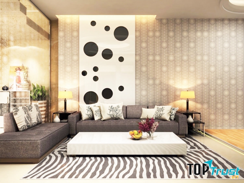Nội thất phòng khách của ROMAN thiết kế và thi công