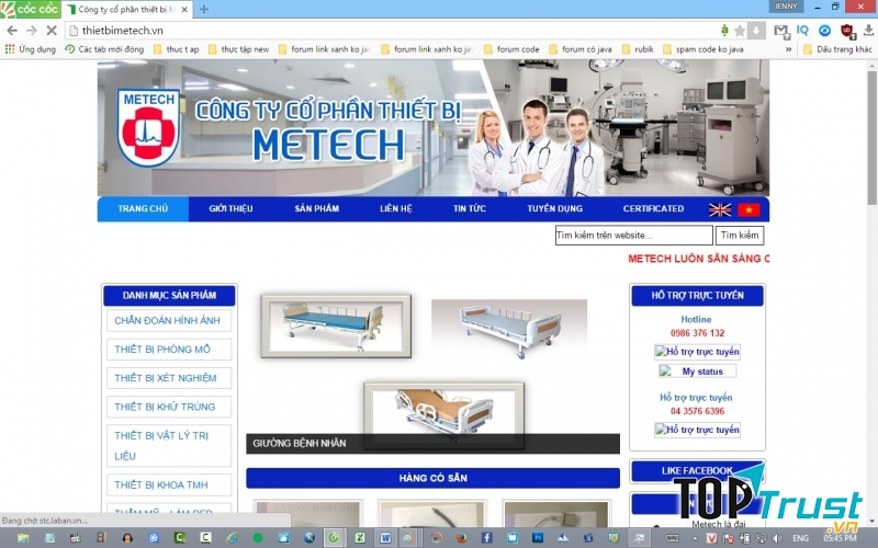 Trang web của Công ty Cổ phần Thiết bị Metech