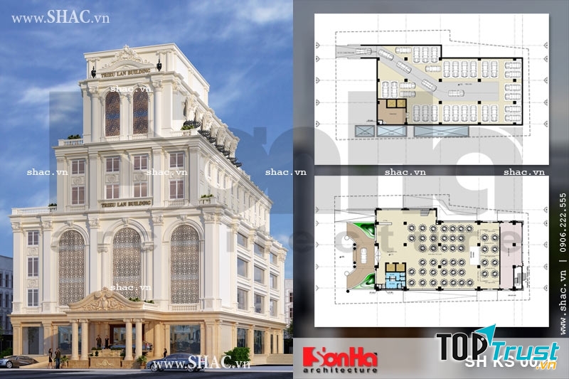 Thiết kế tổ hợp khách sạn nhà hàng và trung tâm tiệc cưới tại Quảng Ninh.