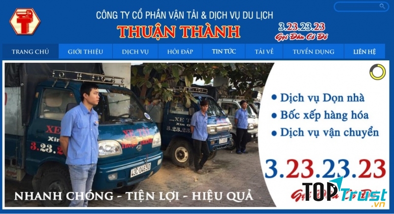 Website của Công Ty Cổ Phần Vận Tải & Dịch Vụ Du Lịch Thuận Thành
