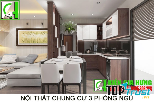 Thiết kế nội thất phòng bếp chung cư