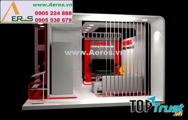 HÌnh ảnh thiết kế nội thất gian hàng hội chợ Toshiba