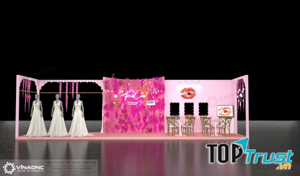 THIẾT KẾ VÀ THI CÔNG BOOTH TL VÁY ÁO CƯỚI Ở VỊNH HẠ LONG 2019