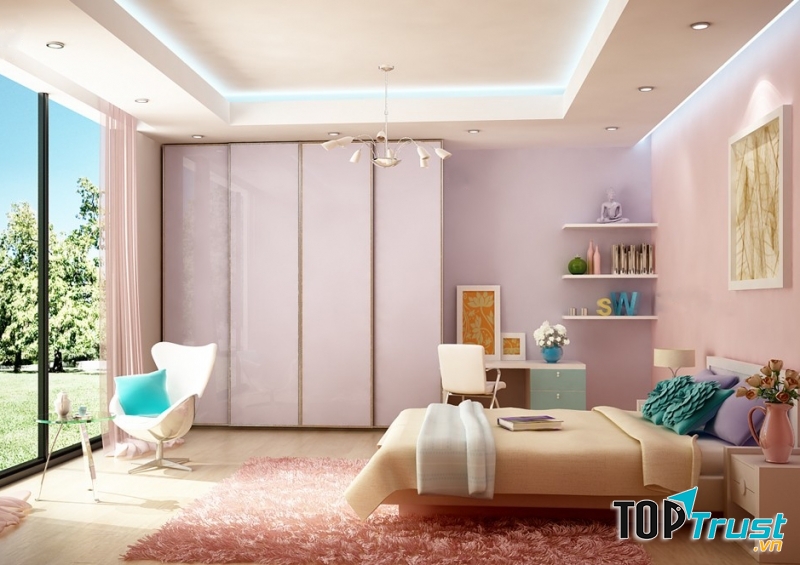 Trần thạch cao phòng ngủ