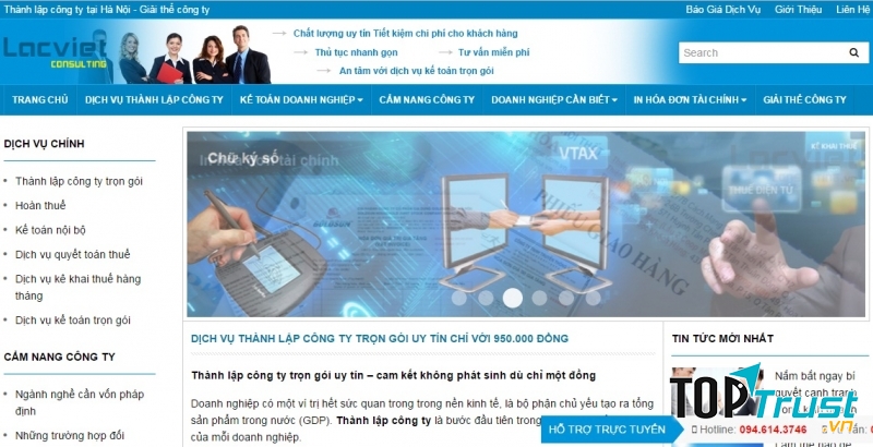 Website của Công ty Lạc Việt